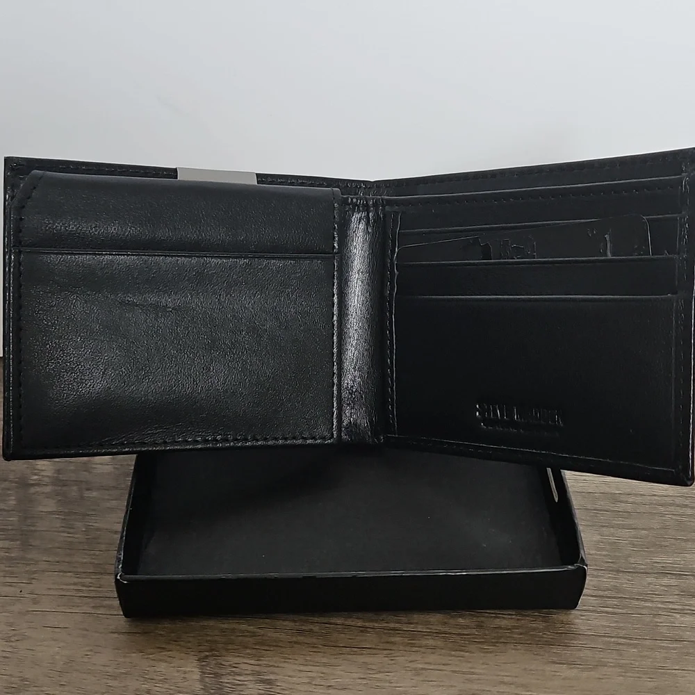 Steve Madden Charcoal GENUINE Leather Wallet RFID protrcted - Picture 4 of 6